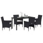 Conjunto de Comedor de Jardín con cojín 5 pcs Negro Poliratán en Conjuntos de jardín | Comprar online en Foro24