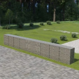 Gabion wall with galvanized steel covers 900x50x100 cm by vidaXL, fence panels - Ref: Foro24-143588, Price: 426,69 €, Discoun...