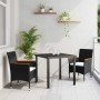 Conjunto de Comedor de Jardín con cojín 3 pcs Negro Poliratán