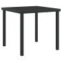 Conjunto de Comedor de Jardín con cojín 3 pcs Negro Poliratán