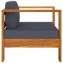 Muebles de jardín 7 pzas con cojines gris oscuro madera acacia