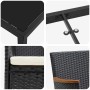 Conjunto de Comedor de Jardín con cojín 5 pcs Negro Poliratán