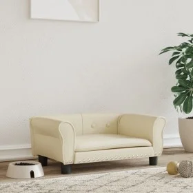 Cream synthetic leather dog bed 70x45x30 cm by vidaXL, Beds for dogs - Ref: Foro24-171832, Price: 79,39 €, Discount: %
