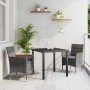 Conjunto de Comedor de Jardín con cojín 3 pcs Gris Poliratán
