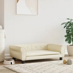 Cama para perros de cuero sintético crema 95x55x30 cm de vidaXL, Camas para perros - Ref: Foro24-171818, Precio: 79,47 €, Des...