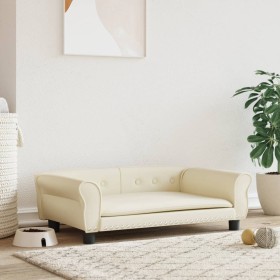 Cream synthetic leather dog bed 95x55x30 cm by vidaXL, Beds for dogs - Ref: Foro24-171818, Price: 85,20 €, Discount: %