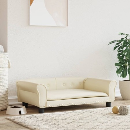 Hundebett aus cremefarbenem Kunstleder 95x55x30 cm von vidaXL, Betten für Hunde - Ref: Foro24-171818, Preis: 84,92 €, Rabatt: %