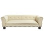 Cama para perros de cuero sintético crema 95x55x30 cm