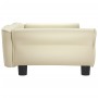 Cama para perros de cuero sintético crema 95x55x30 cm