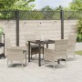Conjunto de Comedor de Jardín 5 pcs Gris claro Poliratán
