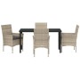 Conjunto de Comedor de Jardín 5 pcs Gris claro Poliratán