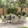 Conjunto de Comedor de Jardín 7 pcs Gris claro Poliratán