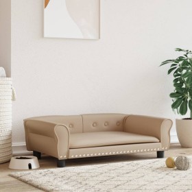 Cappuccino synthetic leather dog bed 95x55x30 cm by vidaXL, Beds for dogs - Ref: Foro24-171821, Price: 84,69 €, Discount: %