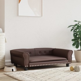 Brown synthetic leather dog bed 95x55x30 cm by vidaXL, Beds for dogs - Ref: Foro24-171819, Price: 85,91 €, Discount: %