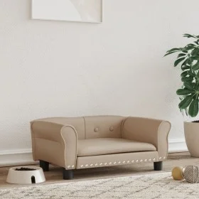 Cappuccino synthetic leather dog bed 70x45x30 cm by vidaXL, Beds for dogs - Ref: Foro24-171835, Price: 66,49 €, Discount: %