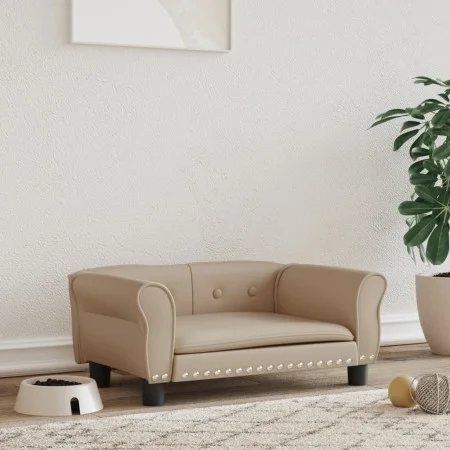 Cappuccino synthetic leather dog bed 70x45x30 cm by vidaXL, Beds for dogs - Ref: Foro24-171835, Price: 67,70 €, Discount: %