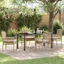 Conjunto de Comedor de Jardín con cojín 5 pcs Beige Poliratán