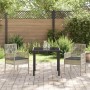 Conjunto de Comedor de Jardín 3 pcs Gris Claro Poliratán