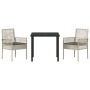 Conjunto de Comedor de Jardín 3 pcs Gris Claro Poliratán