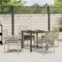 Conjunto de Comedor de Jardín 5 pcs Gris Claro Poliratán