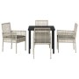 Conjunto de Comedor de Jardín 5 pcs Gris Claro Poliratán