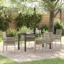Conjunto de Comedor de Jardín 5 pcs Gris Claro Poliratán