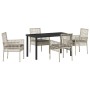 Conjunto de Comedor de Jardín 5 pcs Gris Claro Poliratán