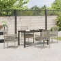 Conjunto de Comedor de Jardín 5 pcs Gris Claro Poliratán