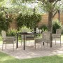 Conjunto de Comedor de Jardín 5 pcs Gris Claro Poliratán