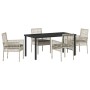 Conjunto de Comedor de Jardín 5 pcs Gris Claro Poliratán