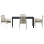 Conjunto de Comedor de Jardín 5 pcs Gris Claro Poliratán