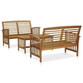 Juego de muebles de jardín 3 piezas madera de acacia maciza