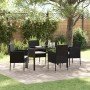 Conjunto de Comedor de Jardín con cojín 5 pcs Negro Poliratán en Conjuntos de jardín | Comprar online en Foro24