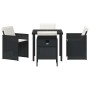 Conjunto de Comedor de Jardín con cojín 5 pcs Negro Poliratán