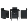 Conjunto de Comedor de Jardín con cojín 5 pcs Negro Poliratán