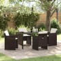 Conjunto de Comedor de Jardín con cojín 5 pcs Marrón Poliratán en Conjuntos de jardín | Comprar online en Foro24