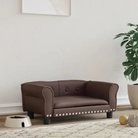 Cama para perros de cuero sintético marrón 70x45x30 cm de vidaXL, Camas para perros - Ref: Foro24-171833, Precio: 64,90 €, De...