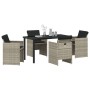 Conjunto de Comedor de Jardín 5 pcs Gris claro Poliratán