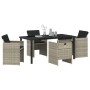 Conjunto de Comedor de Jardín 5 pcs Gris claro Poliratán