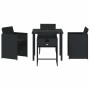 Conjunto de Comedor de Jardín con cojín 5 pcs Negro Poliratán
