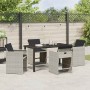 Conjunto de Comedor de Jardín 5 pcs Gris claro Poliratán