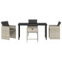 Conjunto de Comedor de Jardín 5 pcs Gris claro Poliratán