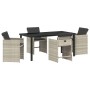 Conjunto de Comedor de Jardín 5 pcs Gris claro Poliratán