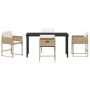 Conjunto de Comedor de Jardín con cojín 5 pcs Beige Poliratán