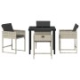 Conjunto de Comedor de Jardín 5 pcs Gris claro Poliratán
