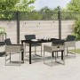 Conjunto de Comedor de Jardín 5 pcs Gris claro Poliratán