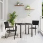 Conjunto de Comedor de Jardín 3 pcs Negro Poliratán