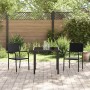Conjunto de Comedor de Jardín 3 pcs Negro Poliratán