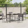 Conjunto de Comedor de Jardín 5 pcs Gris Poliratán