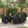Conjunto de Comedor de Jardín con cojín 7 pcs Negro Poliratán